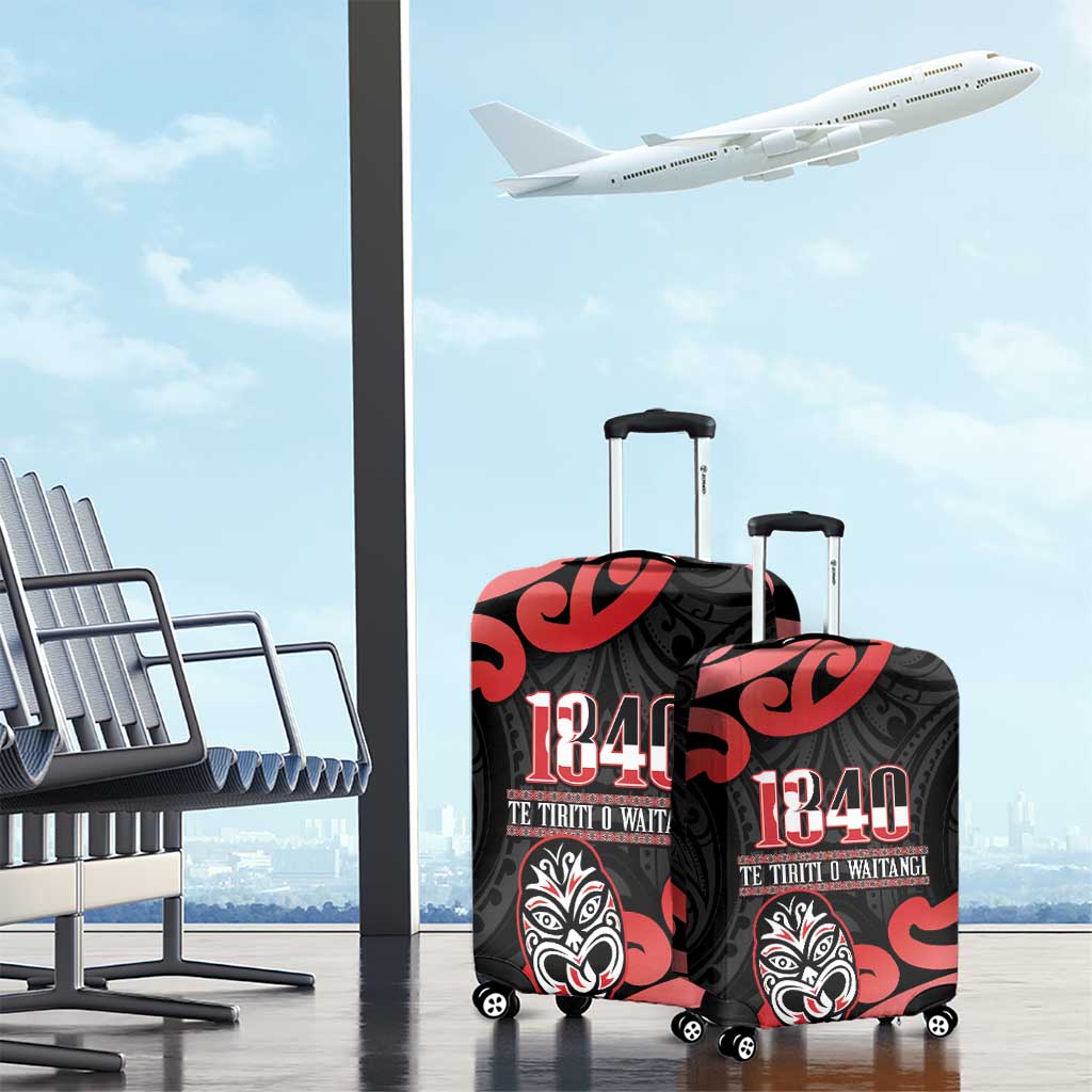 New Zealand 1840 Waitangi Day Luggage Cover Aotearoa Haka Mask - Red Version