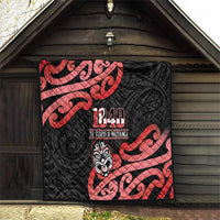 New Zealand 1840 Waitangi Day Quilt Aotearoa Haka Mask - Red Version