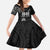 New Zealand 1840 Waitangi Day Family Matching Off The Shoulder Long Sleeve Dress and Hawaiian Shirt Aotearoa Haka Mask - Black Version