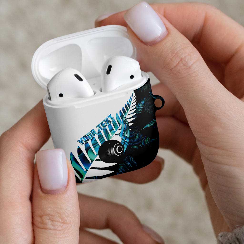 New Zealand Lawn Bowls Custom AirPods Case Aotearoa Silver Fern Paua Shell - Polynesian Pride