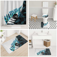 New Zealand Lawn Bowls Custom Bathroom Set Aotearoa Silver Fern Paua Shell - Polynesian Pride