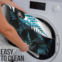 New Zealand Lawn Bowls Custom Bathroom Set Aotearoa Silver Fern Paua Shell - Polynesian Pride