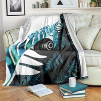 New Zealand Lawn Bowls Custom Blanket Aotearoa Silver Fern Paua Shell - Polynesian Pride