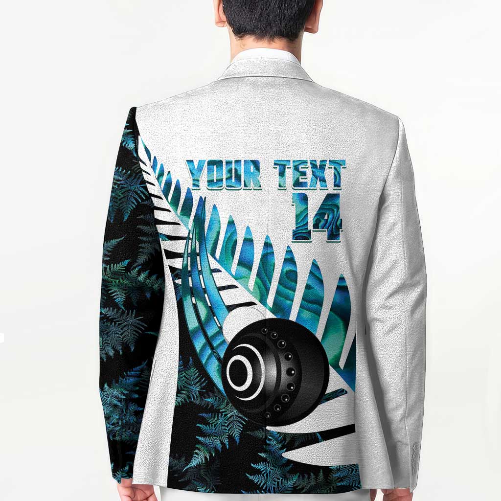 New Zealand Lawn Bowls Custom Blazer Aotearoa Silver Fern Paua Shell - Polynesian Pride