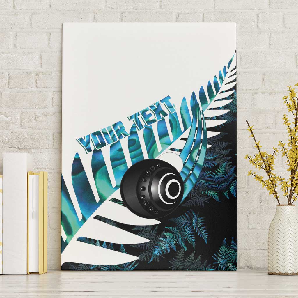 New Zealand Lawn Bowls Custom Canvas Wall Art Aotearoa Silver Fern Paua Shell LT14 Without Frame Black - Polynesian Pride