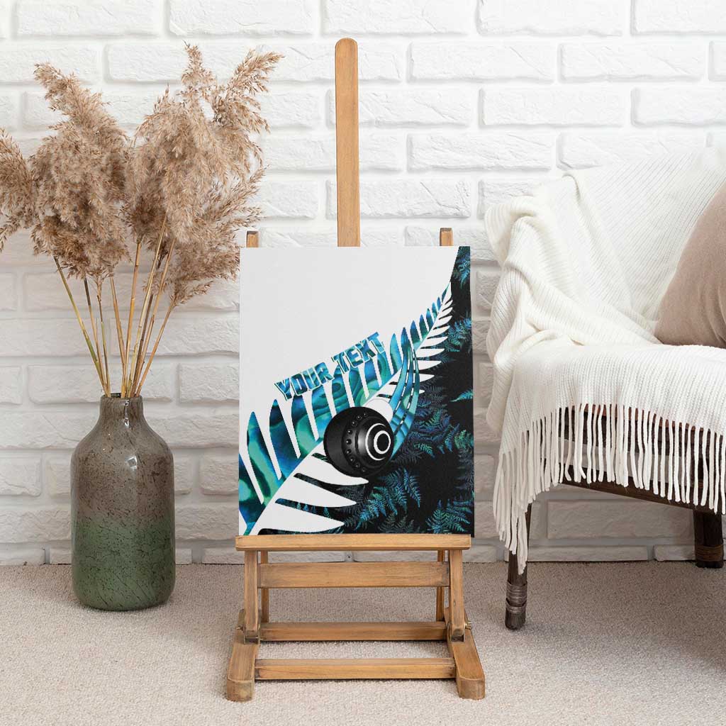 New Zealand Lawn Bowls Custom Canvas Wall Art Aotearoa Silver Fern Paua Shell - Polynesian Pride