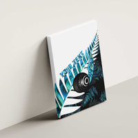 New Zealand Lawn Bowls Custom Canvas Wall Art Aotearoa Silver Fern Paua Shell - Polynesian Pride