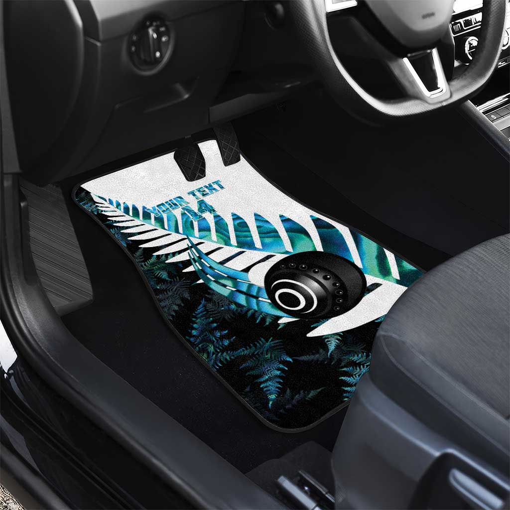 New Zealand Lawn Bowls Custom Car Mats Aotearoa Silver Fern Paua Shell - Polynesian Pride