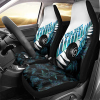 New Zealand Lawn Bowls Custom Car Seat Cover Aotearoa Silver Fern Paua Shell - Polynesian Pride