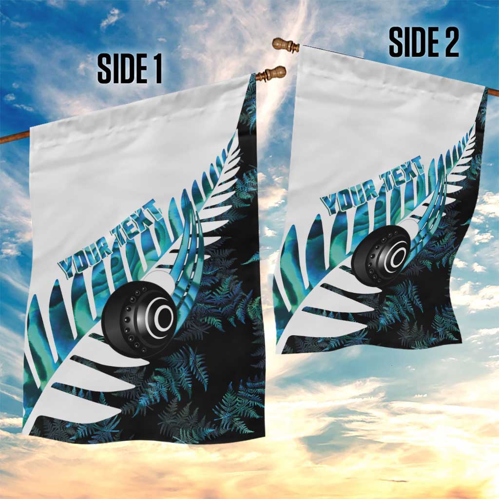 New Zealand Lawn Bowls Custom Garden Flag Aotearoa Silver Fern Paua Shell - Polynesian Pride
