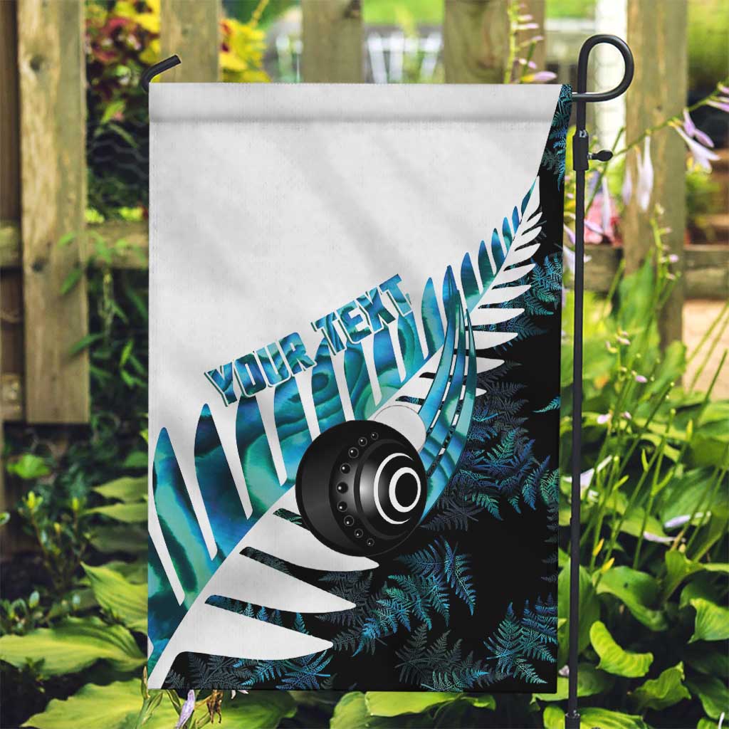 New Zealand Lawn Bowls Custom Garden Flag Aotearoa Silver Fern Paua Shell - Polynesian Pride