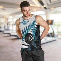 New Zealand Lawn Bowls Custom Men Tank Top Aotearoa Silver Fern Paua Shell - Polynesian Pride