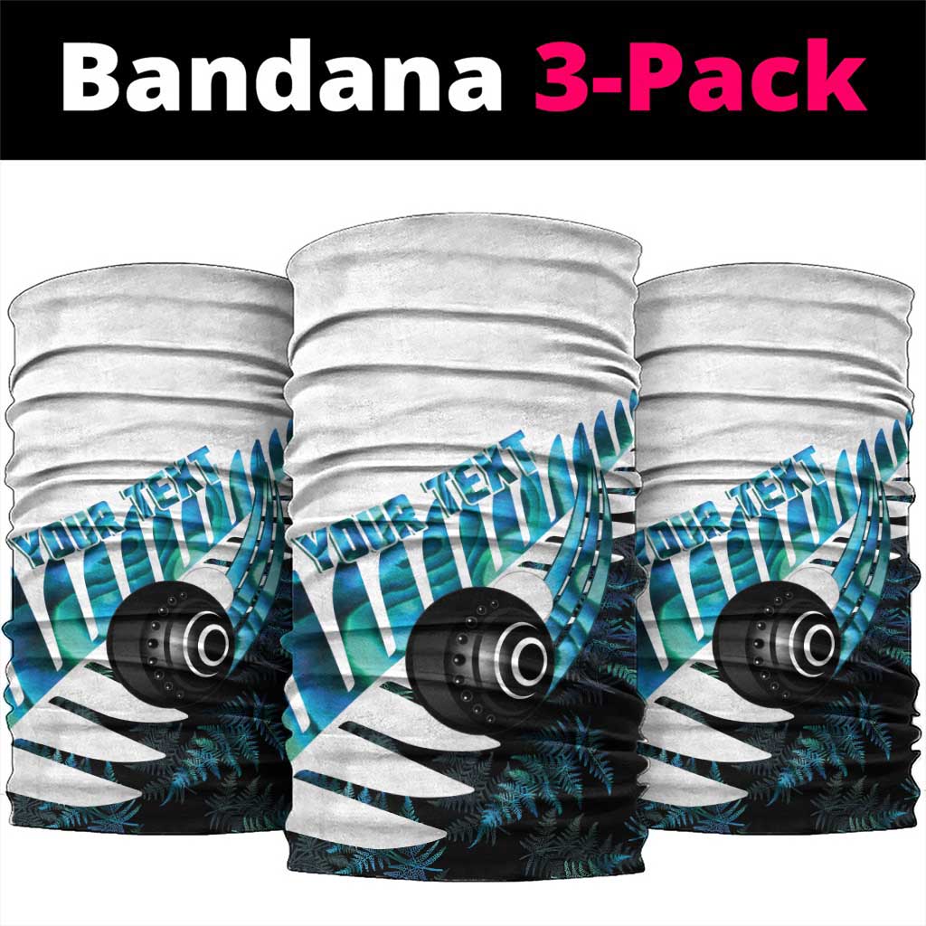 New Zealand Lawn Bowls Custom Neck Gaiter Aotearoa Silver Fern Paua Shell LT14 package One Size: 25*50cm Black - Polynesian Pride