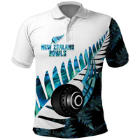 New Zealand Lawn Bowls Custom Polo Shirt Aotearoa Silver Fern Paua Shell - Polynesian Pride