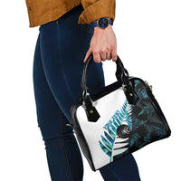 New Zealand Lawn Bowls Custom Shoulder Handbag Aotearoa Silver Fern Paua Shell - Polynesian Pride