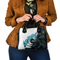 New Zealand Lawn Bowls Custom Shoulder Handbag Aotearoa Silver Fern Paua Shell - Polynesian Pride
