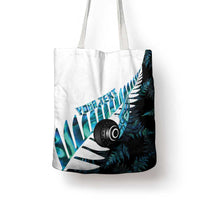 New Zealand Lawn Bowls Custom Tote Bag Aotearoa Silver Fern Paua Shell - Polynesian Pride