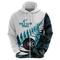 New Zealand Lawn Bowls Custom Zip Hoodie Aotearoa Silver Fern Paua Shell LT14 - Polynesian Pride