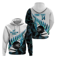 New Zealand Lawn Bowls Custom Zip Hoodie Aotearoa Silver Fern Paua Shell LT14 - Polynesian Pride