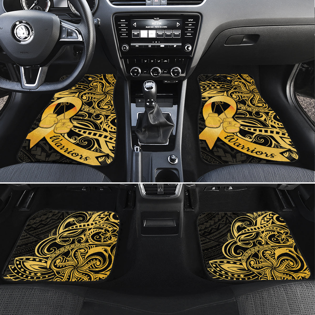 Polynesia Bone Cancer Awareness Car Mats Fight Warriors