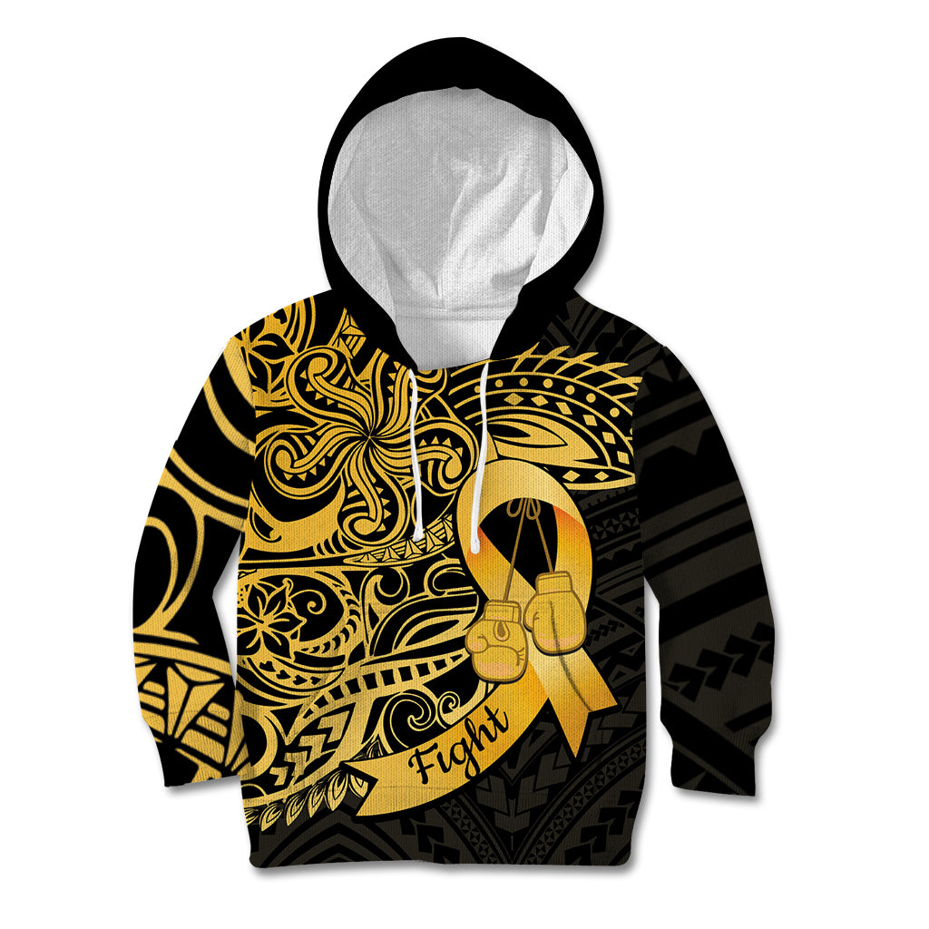 Polynesia Bone Cancer Awareness Kid Hoodie Fight Warriors