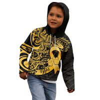 Polynesia Bone Cancer Awareness Kid Hoodie Fight Warriors