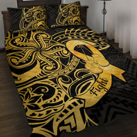 Polynesia Bone Cancer Awareness Quilt Bed Set Fight Warriors