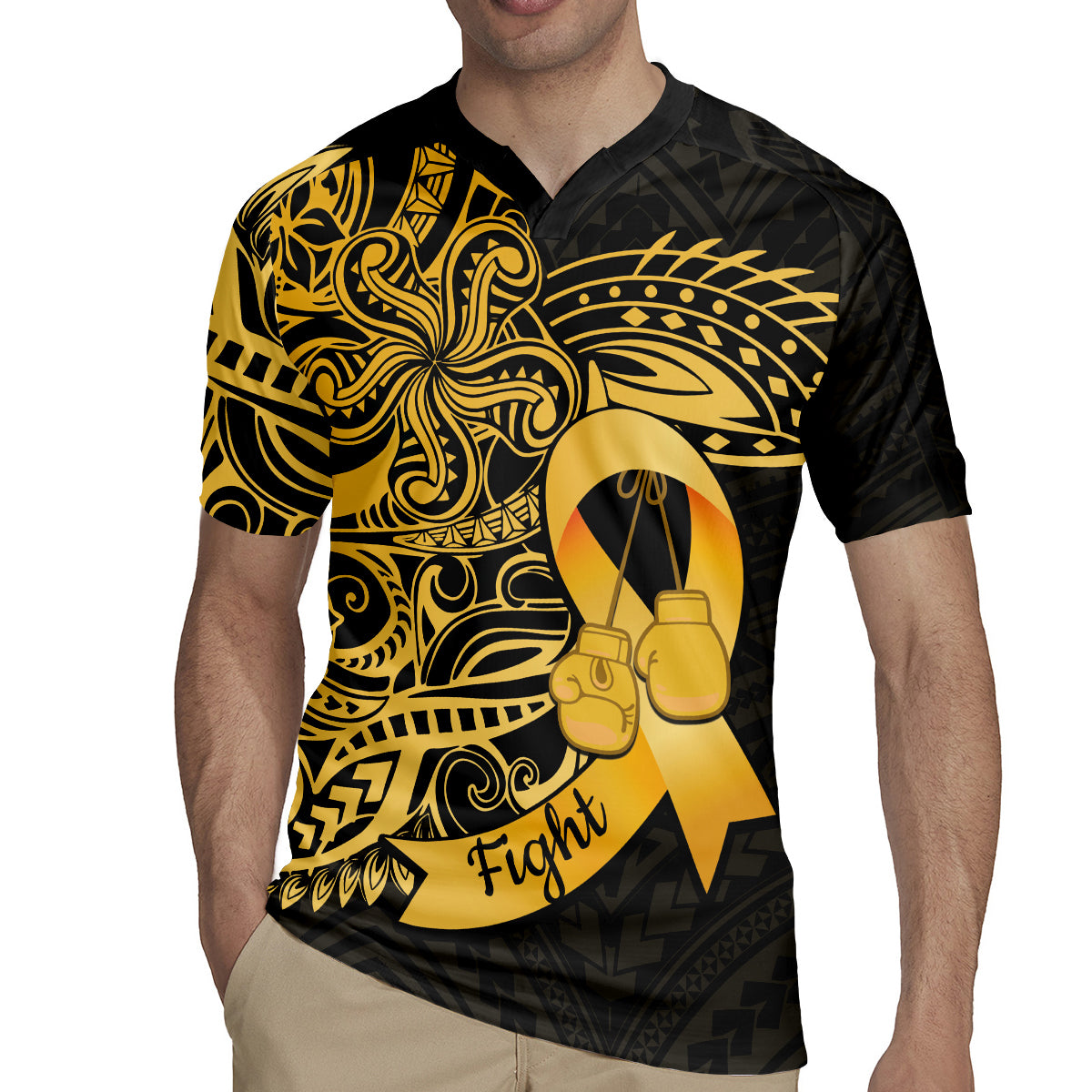 Polynesia Bone Cancer Awareness Rugby Jersey Fight Warriors