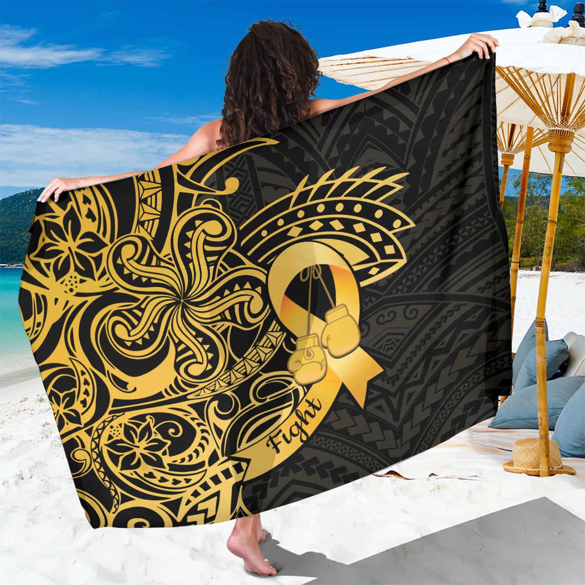 Polynesia Bone Cancer Awareness Sarong Fight Warriors