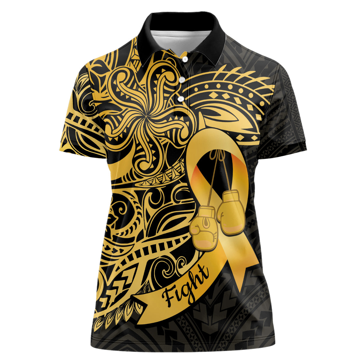 Polynesia Bone Cancer Awareness Women Polo Shirt Fight Warriors