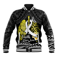 Personalised Polynesia World Lung Cancer Day Baseball Jacket Faith Hope Love