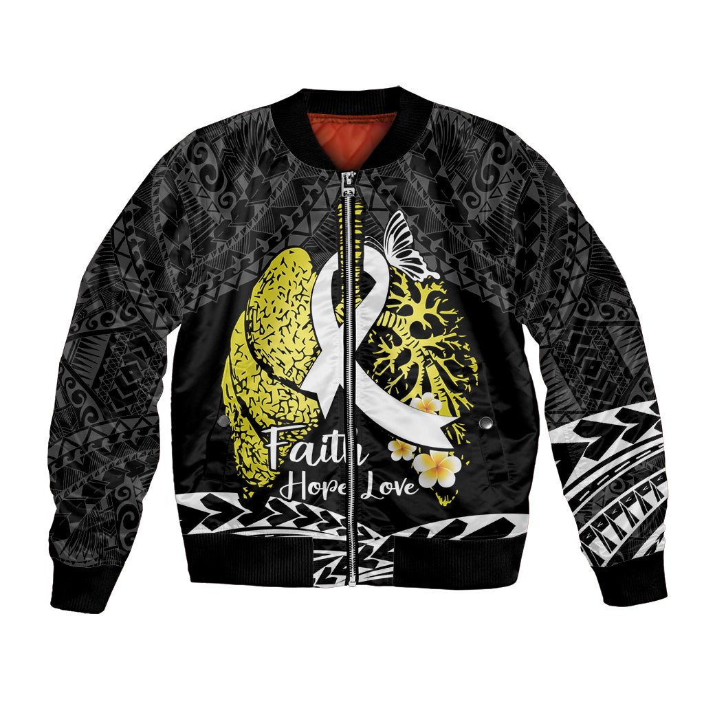 Personalised Polynesia World Lung Cancer Day Bomber Jacket Faith Hope Love