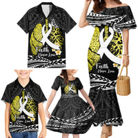 Personalised Polynesia World Lung Cancer Day Family Matching Mermaid Dress and Hawaiian Shirt Faith Hope Love LT14 - Polynesian Pride
