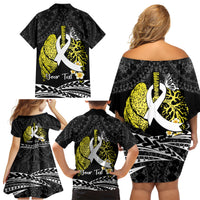 Personalised Polynesia World Lung Cancer Day Family Matching Off Shoulder Short Dress and Hawaiian Shirt Faith Hope Love LT14 - Polynesian Pride