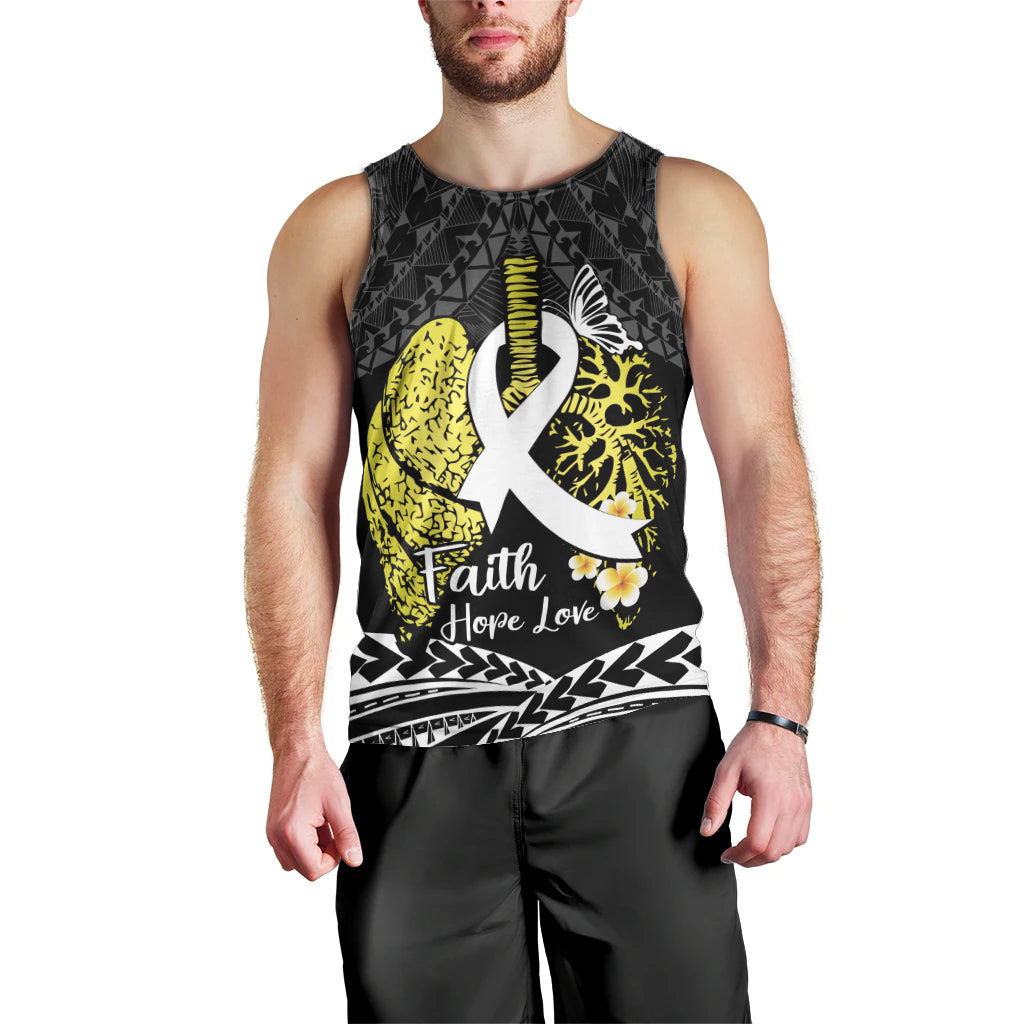 Personalised Polynesia World Lung Cancer Day Men Tank Top Faith Hope Love LT14 - Polynesian Pride
