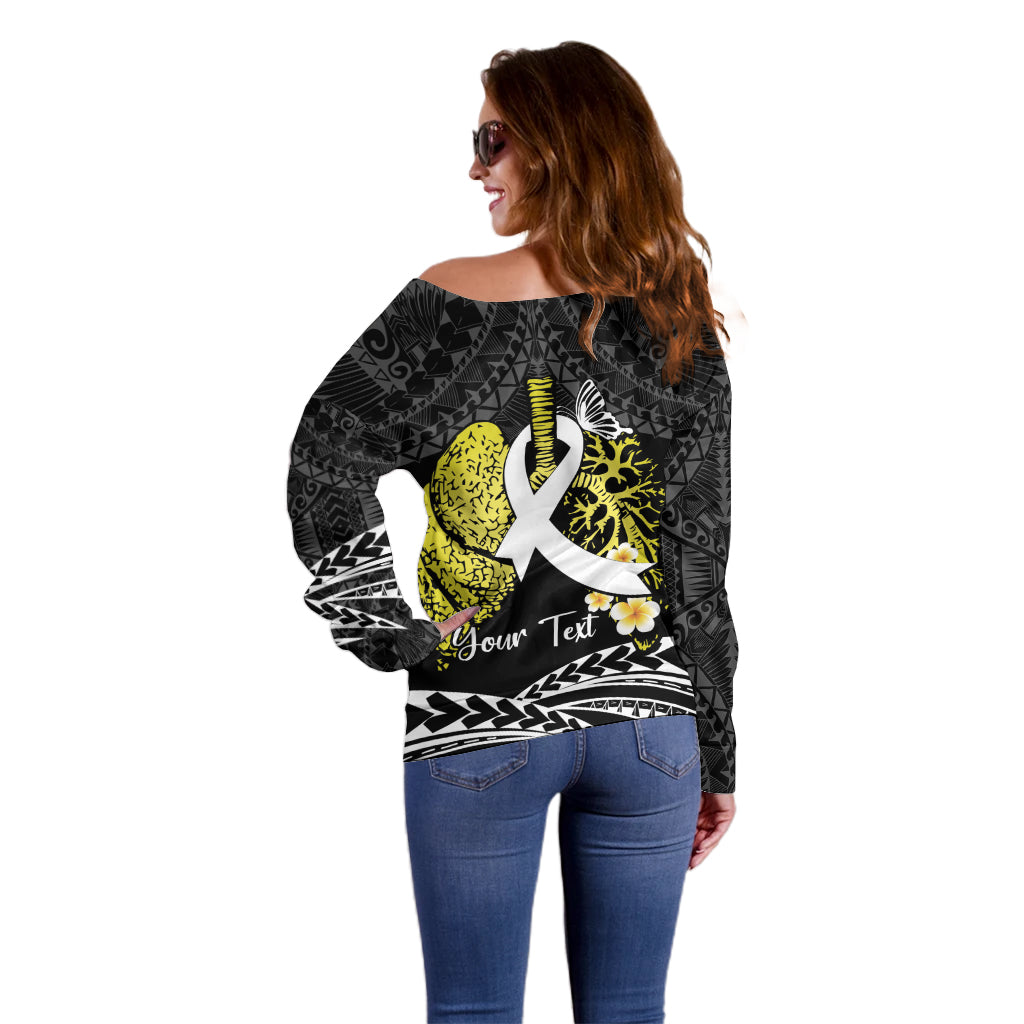 Personalised Polynesia World Lung Cancer Day Off Shoulder Sweater Faith Hope Love