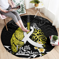 Polynesia World Lung Cancer Day Round Carpet Faith Hope Love LT14 - Polynesian Pride