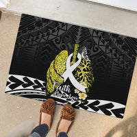 Polynesia World Lung Cancer Day Rubber Doormat Faith Hope Love LT14 - Polynesian Pride