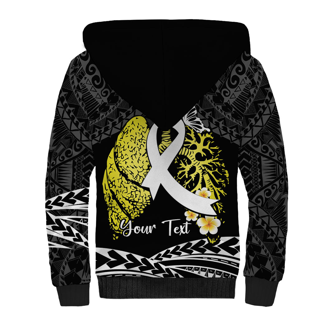 Personalised Polynesia World Lung Cancer Day Sherpa Hoodie Faith Hope Love