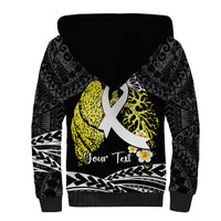 Personalised Polynesia World Lung Cancer Day Sherpa Hoodie Faith Hope Love