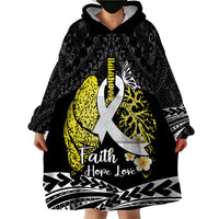 Personalised Polynesia World Lung Cancer Day Wearable Blanket Hoodie Faith Hope Love