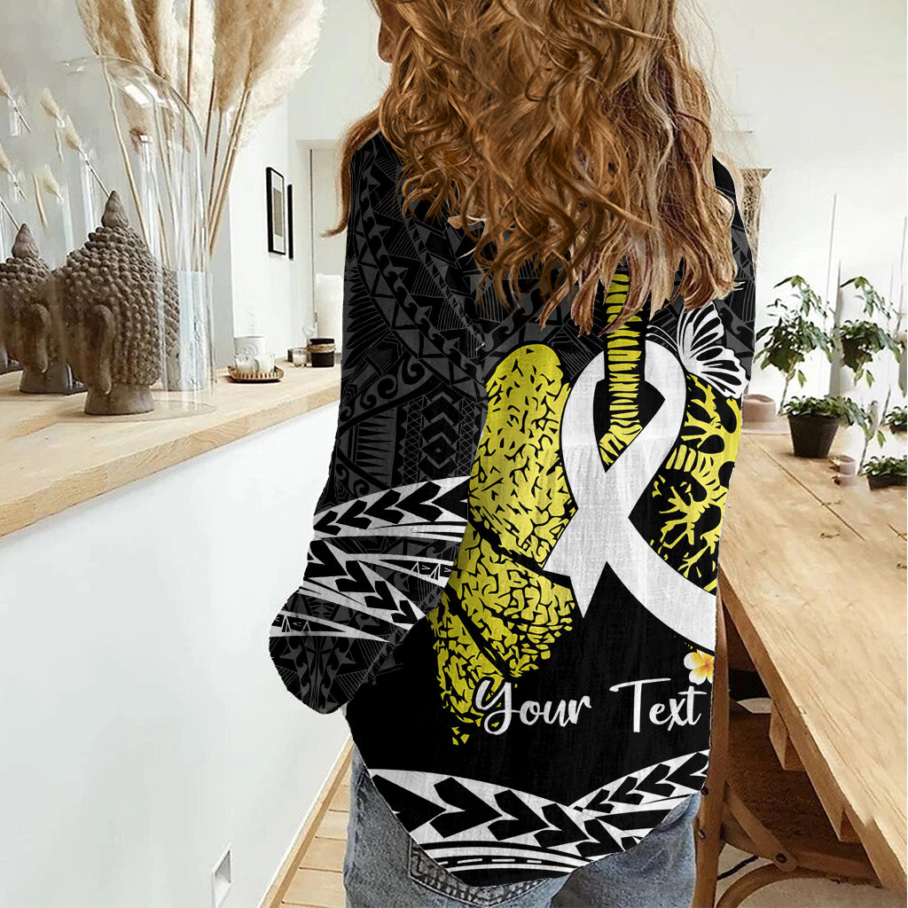 Personalised Polynesia World Lung Cancer Day Women Casual Shirt Faith Hope Love LT14 - Polynesian Pride