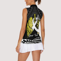 Personalised Polynesia World Lung Cancer Day Women Sleeveless Polo Shirt Faith Hope Love LT14 - Polynesian Pride