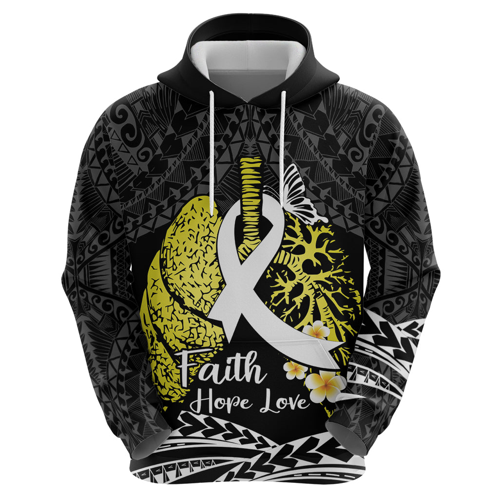 Personalised Polynesia World Lung Cancer Day Zip Hoodie Faith Hope Love