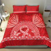 Personalised In September We Wear Red Bedding Set Polynesia Blood Cancer Awareness