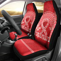 Personalised In September We Wear Red Car Seat Cover Polynesia Blood Cancer Awareness