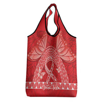 Personalised In September We Wear Red Grocery Bag Polynesia Blood Cancer Awareness