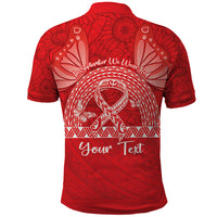 Personalised In September We Wear Red Polo Shirt Polynesia Blood Cancer Awareness
