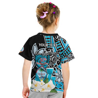 Personalised Guam Liberation Day Kid T Shirt 80th Anniversary Chamorro Latte Stone With Guasali Flowers LT14 - Polynesian Pride