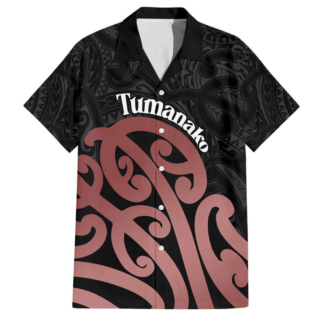 New Zealand Mangopare Tamanako Family Matching Short Sleeve Bodycon Dress and Hawaiian Shirt Aotearoa Maori LT14 Dad's Shirt - Short Sleeve Brown - Polynesian Pride
